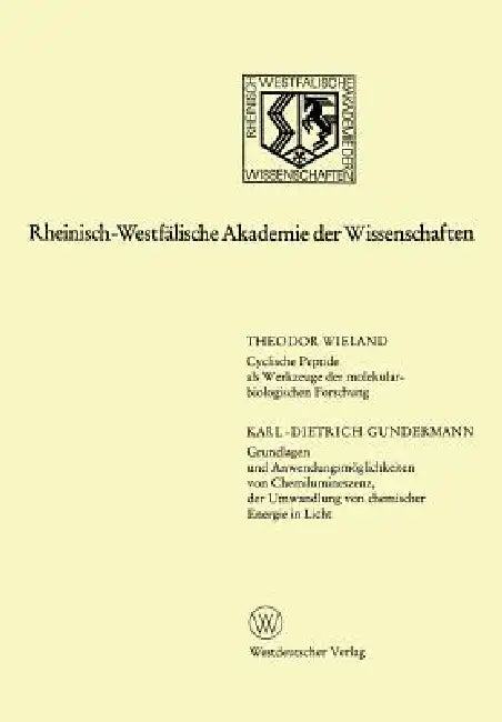 Cyclische Peptide ALS Werkzeuge Der Molekularbiologischen Forschung. Grundlagen Und Anwendungsmöglic (English, Theodor Wieland)