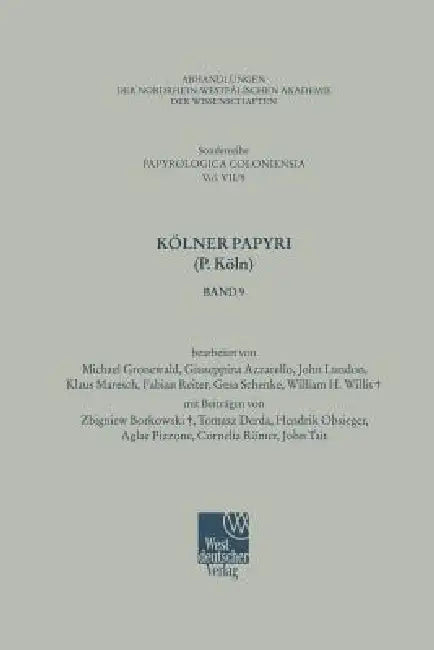 Buy Kölner Papyri (P. Köln) (English, M. Gronewald | G. Azzarello | J. Lundon) — BookShops.in