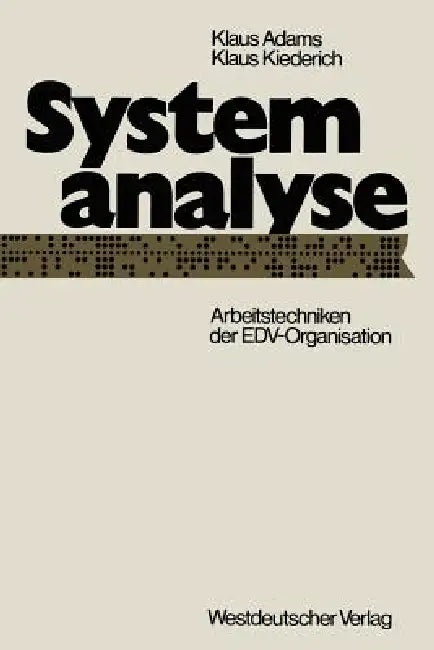 Buy Systemanalyse (English, Klaus Adams) — BookShops.in