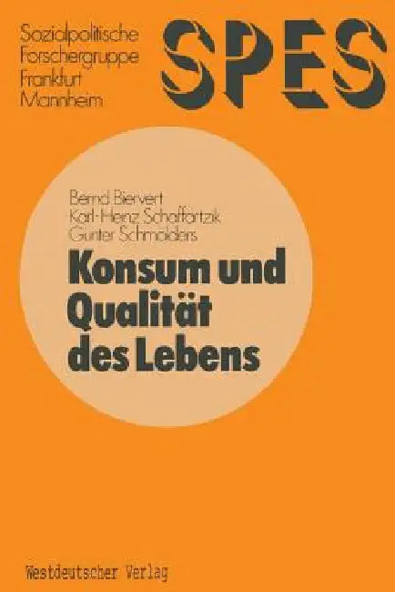 Buy Konsum Und Qualität Des Lebens (English, Bernd Biervert) — BookShops.in