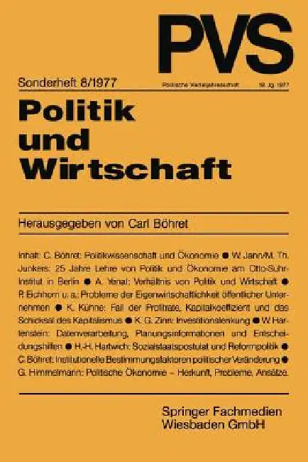 Buy Politik Und Wirtschaft (English, Carl Böhret) — BookShops.in