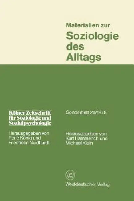 Buy Materialien Zur Soziologie Des Alltags (English, Kurt Hammerich) — BookShops.in