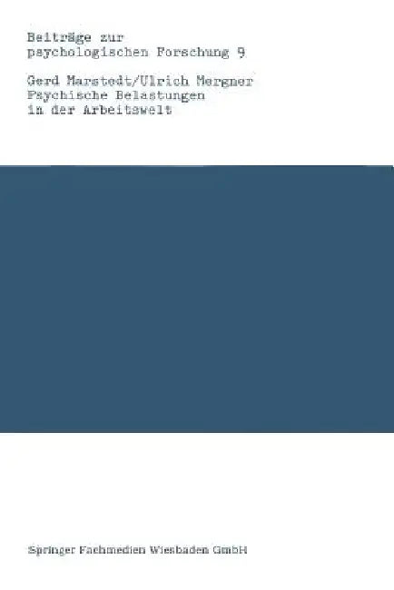 Buy Psychische Belastungen in Der Arbeitswelt (English, Gerd Marstedt) — BookShops.in