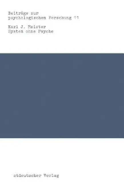 Buy System Ohne Psyche (English, Karl J. Meister) — BookShops.in