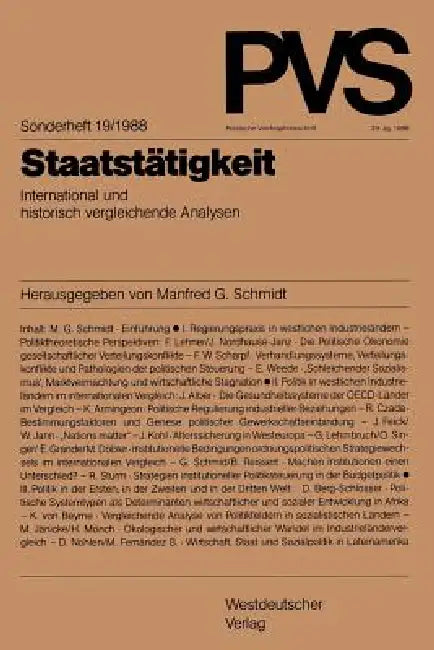 Buy Staatstätigkeit (English, Manfred G. Schmidt) — BookShops.in