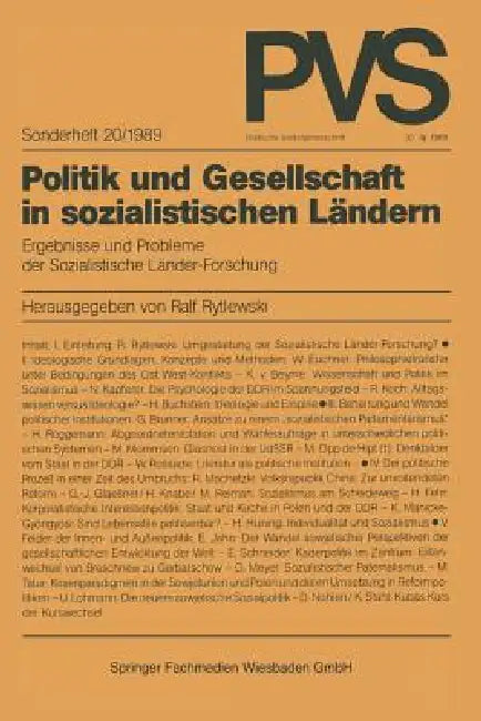 Buy Politik Und Gesellschaft in Sozialistischen Ländern (English, Ralf Rytlewski) — BookShops.in