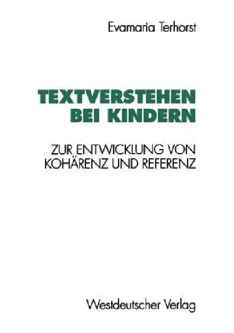 Buy Textverstehen Bei Kindern (English, Evamaria Terhorst) — BookShops.in