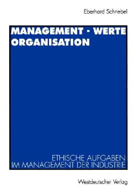 Buy Management - Werte Organisation (English, Eberhard Schnebel) — BookShops.in
