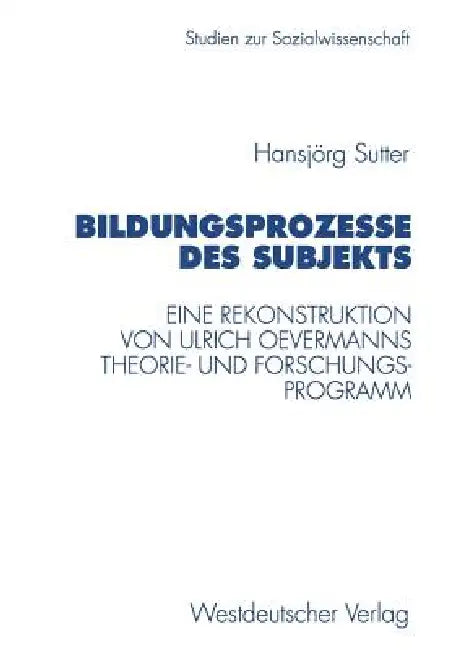 Buy Bildungsprozesse Des Subjekts (English, Hansjörg Sutter) — BookShops.in