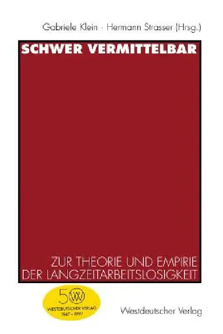 Buy Schwer Vermittelbar (English, Gabriele Klein | Hermann Strasser) — BookShops.in