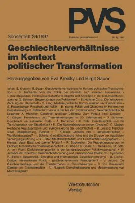 Buy Geschlechterverhältnisse Im Kontext Politischer Transformation (English, Eva Kreisky | Birgit Sauer) — BookShops.in