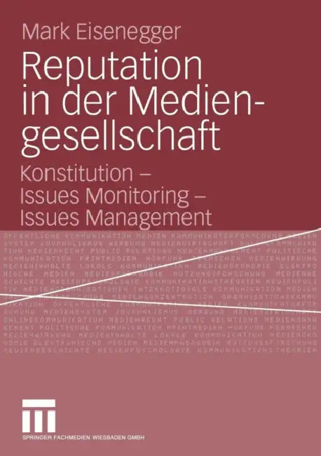 Buy Reputation in Der Mediengesellschaft (English, Mark Eisenegger) — BookShops.in
