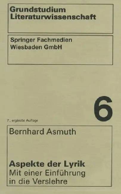 Aspekte Der Lyrik (English, Bernhard Asmuth)