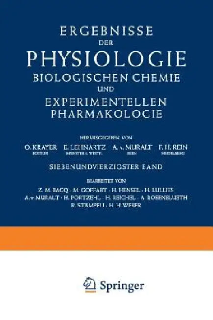 Buy Ergebnisse Der Physiologie Biologischen Chemie Und Experimentellen Pharmakologie (English, O. Krayer | E. Lehnartz | A. V. Muralt) — BookShops.in