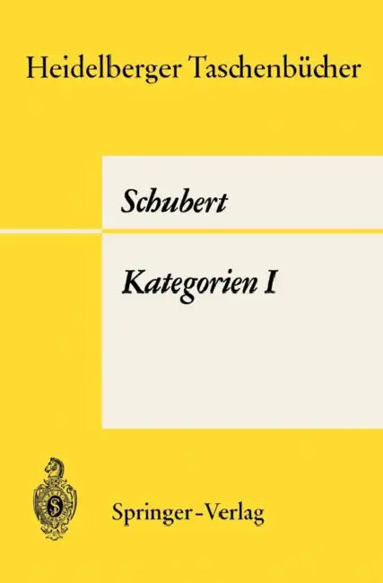 Buy Kategorien I (English, H. Schubert) — BookShops.in
