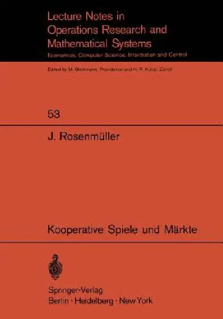 Buy Kooperative Spiele Und Märkte (English, Joachim Rosenmüller) — BookShops.in