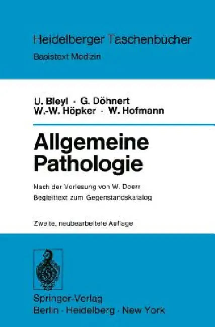 Buy Allgemeine Pathologie (English, W. Doerr | U. Bleyl | G. Döhnert) — BookShops.in