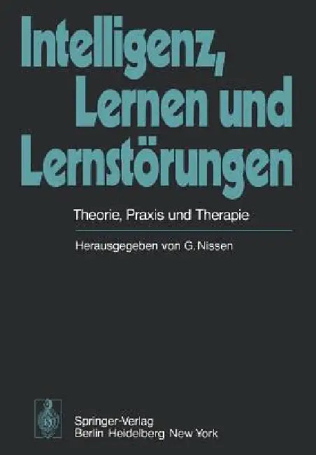 Buy Intelligenz, Lernen Und Lernstörungen (English, G. Nissen | A. Agnoli) — BookShops.in
