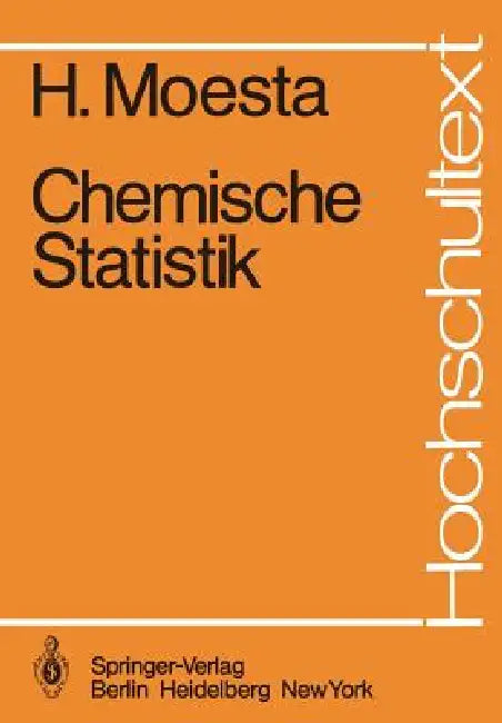 Buy Chemische Statistik (English, H. Moesta) — BookShops.in