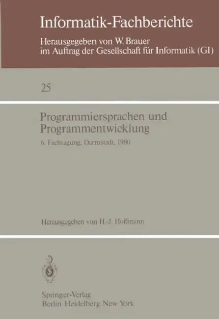 Buy Programmiersprachen Und Programmentwicklung (English, H. -J Hoffmann) — BookShops.in