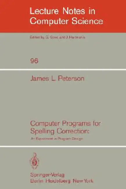 Buy Computer Programs for Spelling Correction (English, J. L. Peterson) — BookShops.in