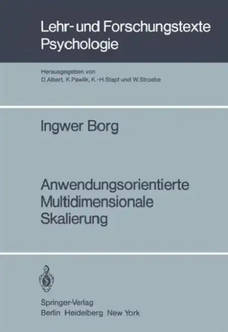 Anwendungsorientierte Multidimensionale Skalierung (English, I. Borg)