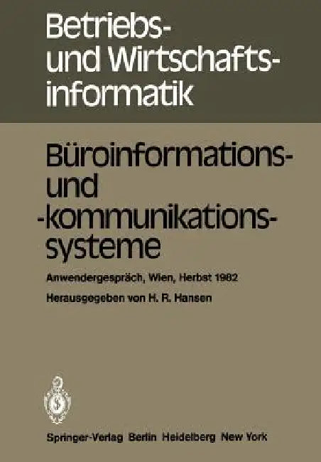 Buy Büroinformations- Und -Kommunikationssysteme (English, H. R. Hansen) — BookShops.in