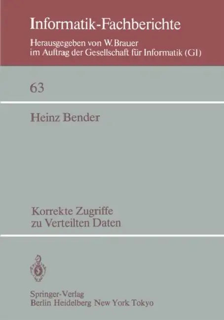 Korrekte Zugriffe Zu Verteilten Daten (English, H. Bender)