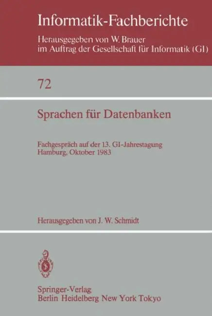 Buy Sprachen Für Datenbanken (English, J. W. Schmidt) — BookShops.in