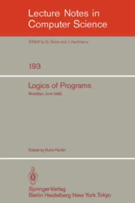Logics of Programs (English, Rohit Parikh)