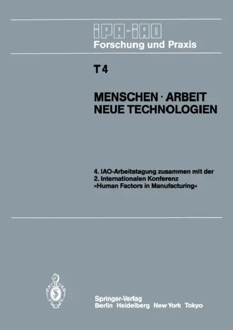 Buy Menschen - Arbeit Neue Technologien (English, H. -J Bullinger) — BookShops.in