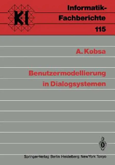 Benutzermodellierung in Dialogsystemen (English, A. Kobsa)