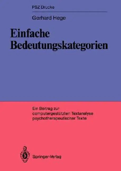 Buy Einfache Bedeutungskategorien (English, Gerhard Hege) — BookShops.in