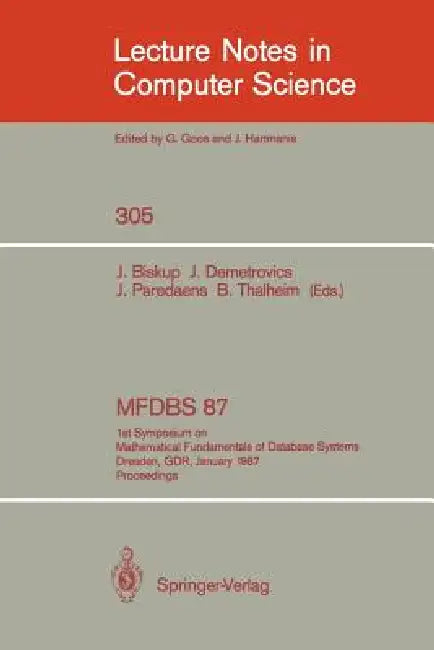 Buy Mfdbs 87 (English, Joachim Biskup | Janos Demetrovics | Jan Paredaens) — BookShops.in