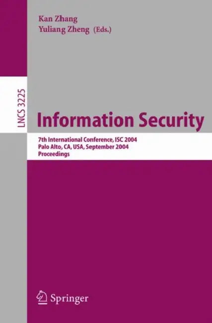 Information Security (English, Kan Zhang | Yuliang Zheng)