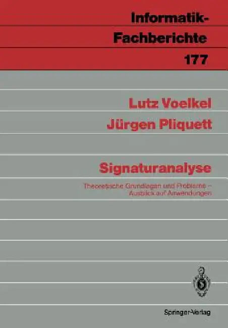 Buy Signaturanalyse (English, Lutz Voelkel | Jürgen Pliquett) — BookShops.in