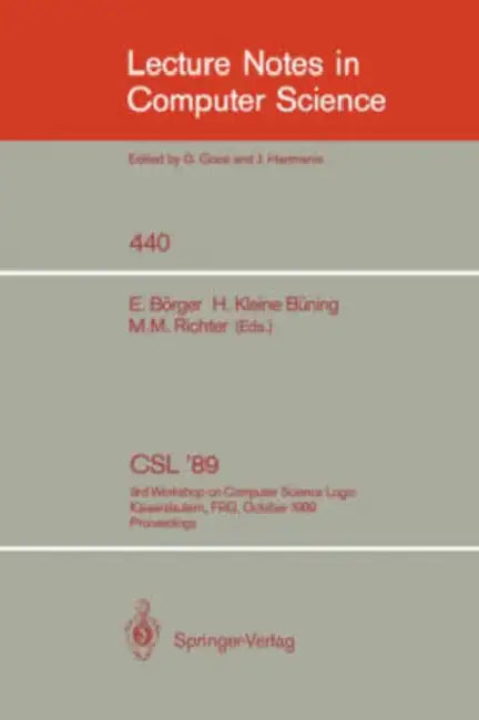 CSL '89 (English, Egon Börger | Hans Kleine Büning | Michael M. Richter)