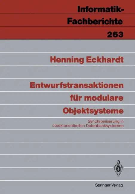 Entwurfstransaktionen Für Modulare Objektsysteme (English, Henning Eckhardt)