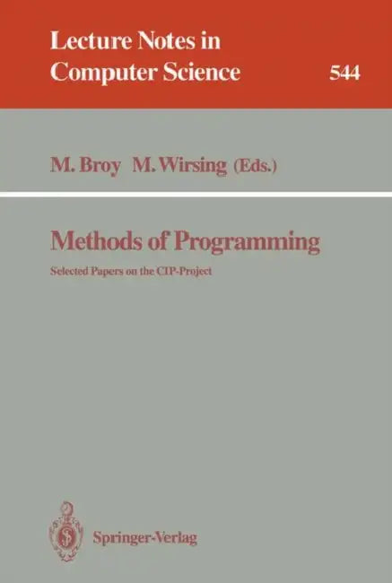 Buy Methods of Programming (English, Manfred Broy | Martin Wirsing) — BookShops.in