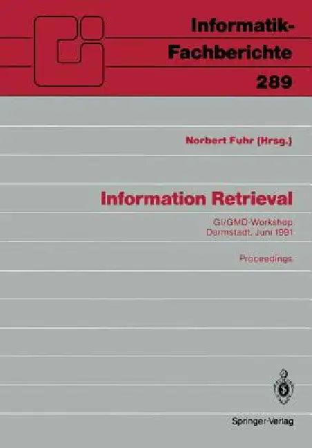Buy Information Retrieval (English, Norbert Fuhr) — BookShops.in