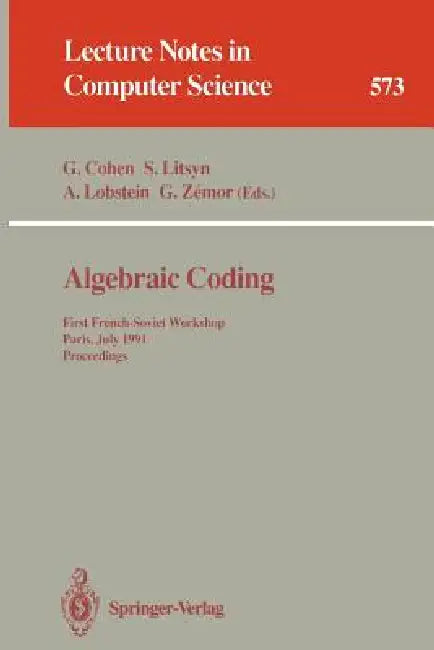 Algebraic Coding (English, Gerard Cohen | Simon N. Litsyn | Antoine Lobstein)