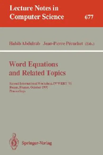 Buy Word Equations and Related Topics (English, Habib Abdulrab | Jean-Pierre Pecuchet) — BookShops.in