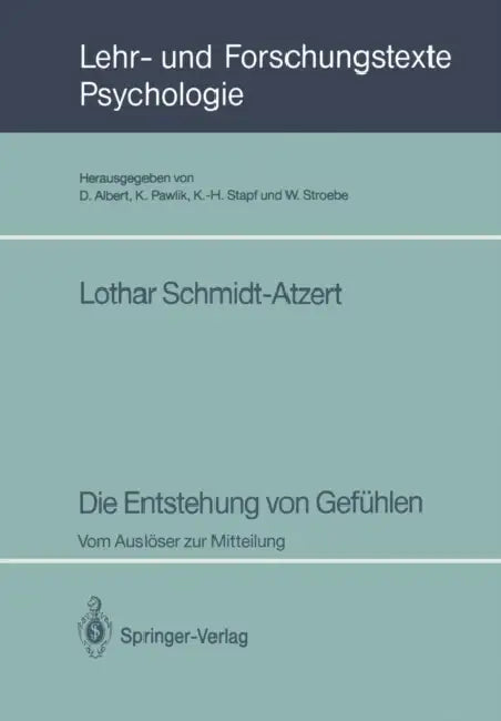 Buy Die Entstehung Von Gefühlen (English, Lothar Schmidt-Atzert) — BookShops.in