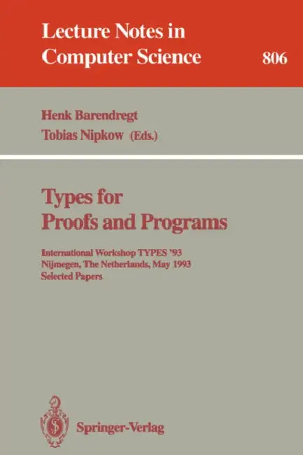 Buy Types for Proofs and Programs (English, Henk Barendregt | Tobias Nipkow) — BookShops.in