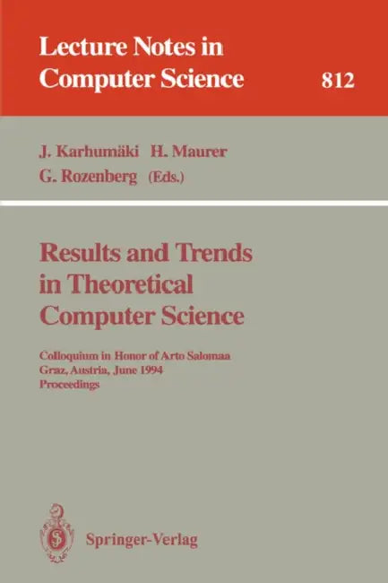 Buy Results and Trends in Theoretical Computer Science (English, Juliani Karhumäki | Hermann Maurer | Grzegorz Rozenberg) — BookShops.in