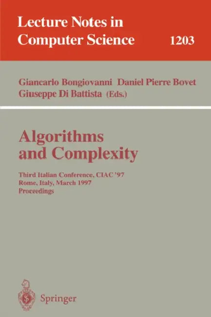 Buy Algorithms and Complexity (English, Giancarlo Bongiovanni | Daniel P. Bovet | Giuseppe Di Battista) — BookShops.in