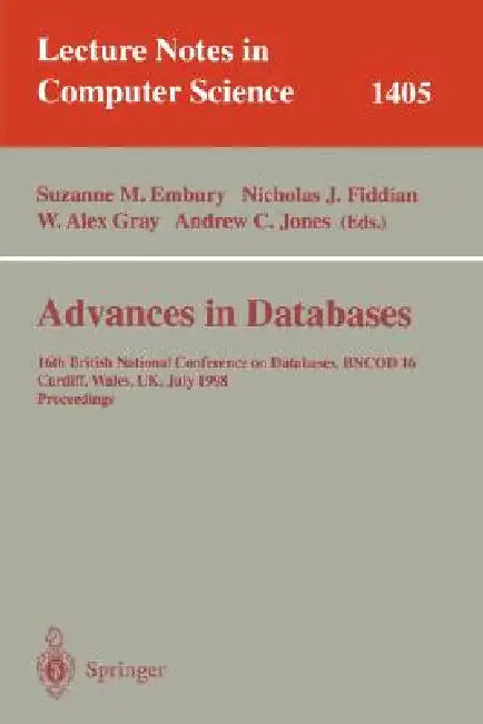 Buy Advances in Databases (English, Suzanne M. Embury | Nicholas J. Fiddian | W. Alex Gray) — BookShops.in