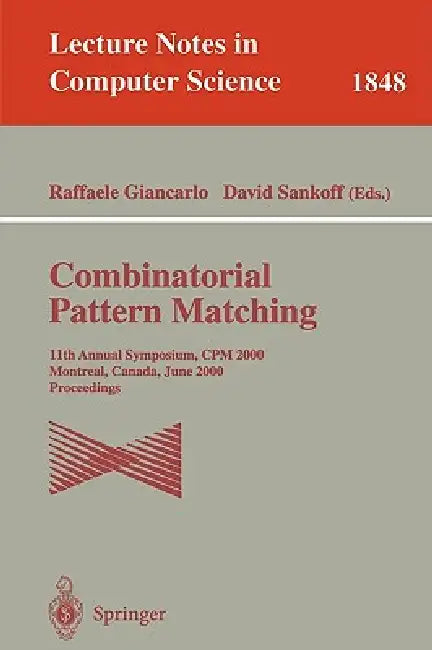 Buy Combinatorial Pattern Matching (English, Raffaele Giancarlo | David Sankoff) — BookShops.in