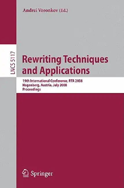 Buy Rewriting Techniques and Applications (English, Andrei Voronkov) — BookShops.in