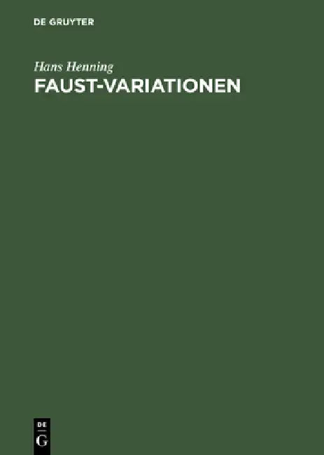 Buy Faust-Variationen (English, Hans Henning) — BookShops.in